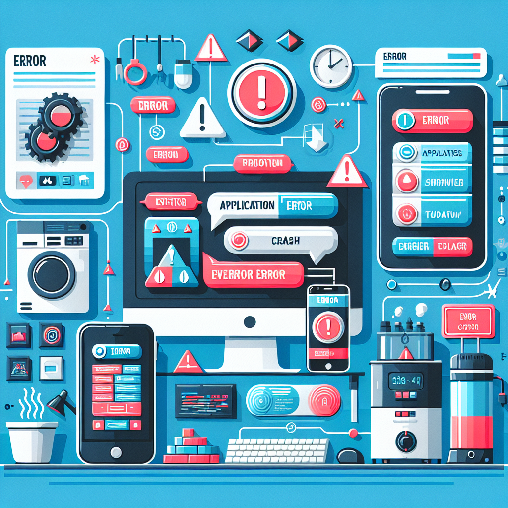 エラーメッセージが表示されるシーンを示すインフォグラフィック（パソコン、スマホ、家電の例を含む）