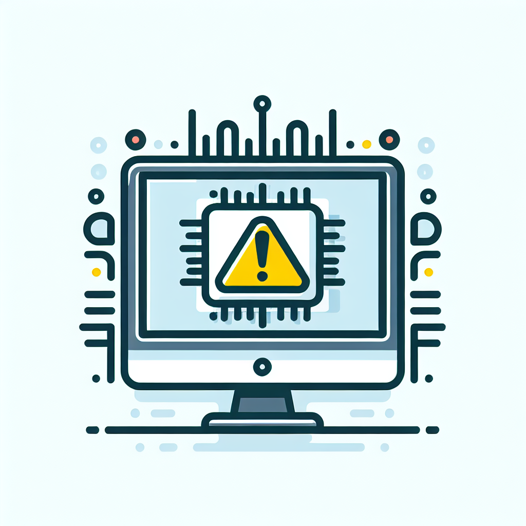 CPU非対応のコンピュータを示す警告シンボルのイラスト
