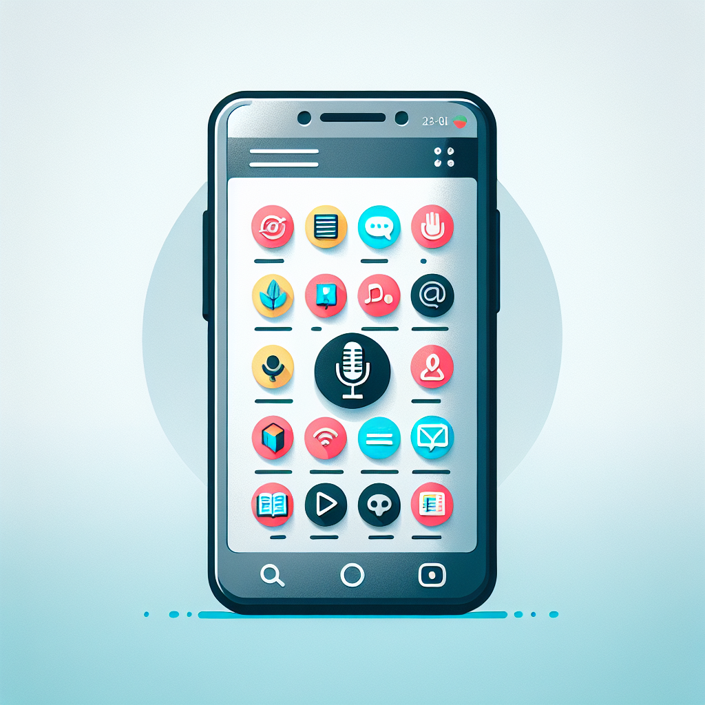 スマートフォンに表示されたさまざまな英語学習アプリのアイコンのイラスト