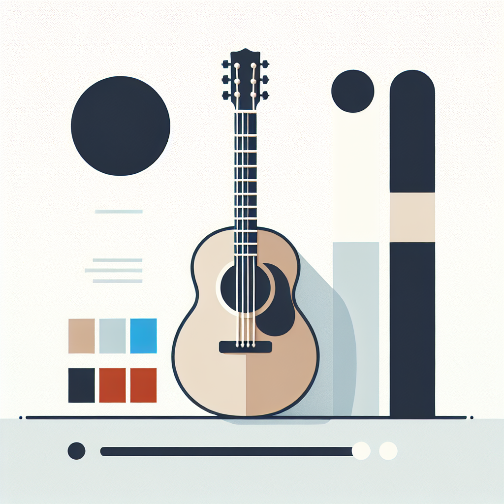 アコースティックギターのフラットデザインイラスト